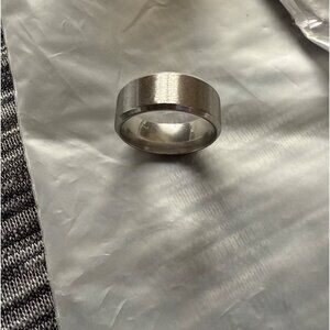 Unisex Silver Simple Ring